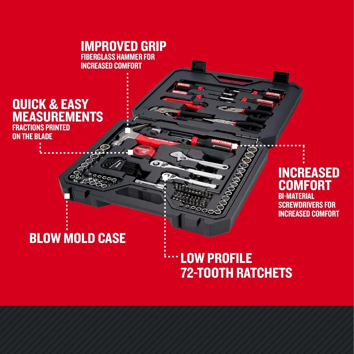 CRAFTSMAN 102 Piece Mechanics Tool Set